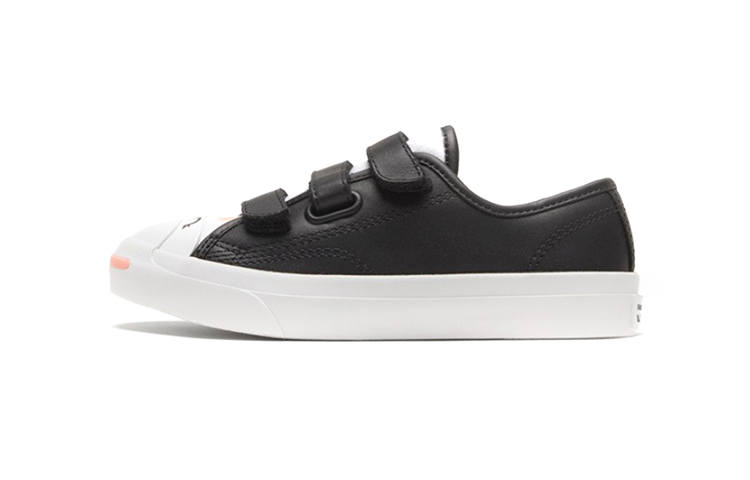 Converse Jack Purcell Hook and loop Low top Toddler Shoes Black Pink Infant And Toddler