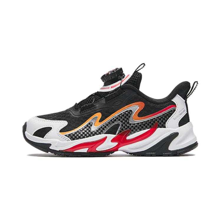 Antakids Fabric Slip Resistant Abrasion Resistant Low top Kids' Running Shoes Black White Red