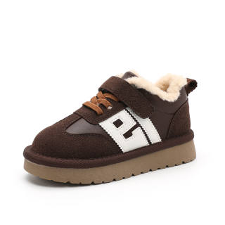 CHAOGONG Hook and Loop Design Fashion Trend Fleece Lined Kids Lifestyle Shoes Kids'