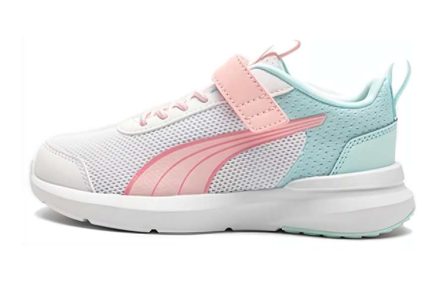 PUMA Kruz Track Fabric Cushioning, Wear Resistant Low top Kids Lifestyle Shoes Pink White Blue Kids'