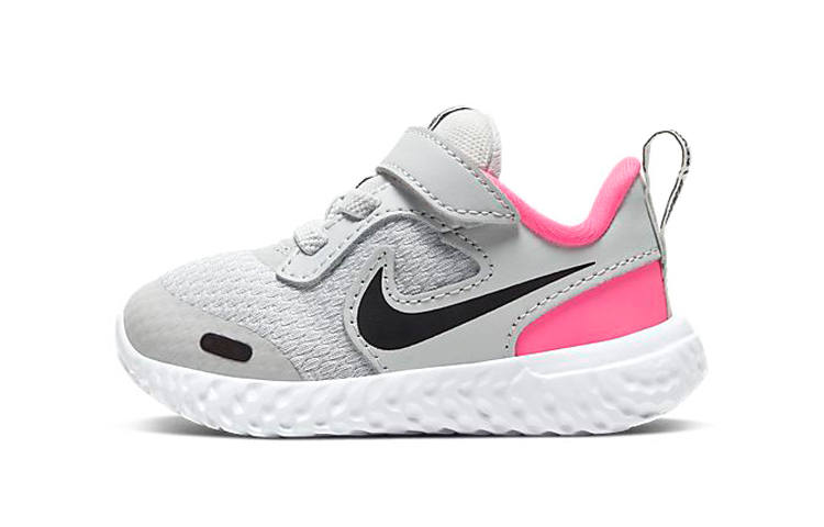 Nike Nike REVOLUTION 5 Slip Resistant Cushioning Abrasion Resistant Low top Toddler Shoes Gray Pink Infant And Toddler