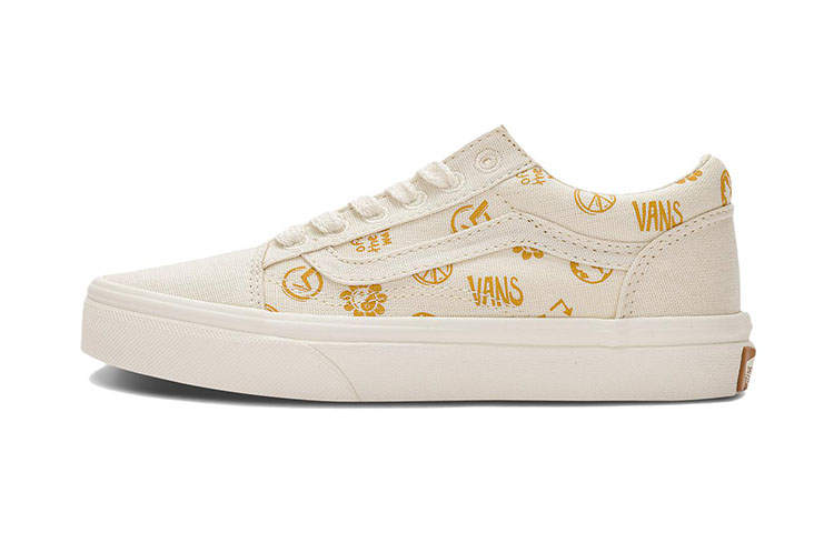 Vans Old Skool Casual Low top Kids' Skateboarding Shoes Beige Yellow Children Aged 3 7 Years Old