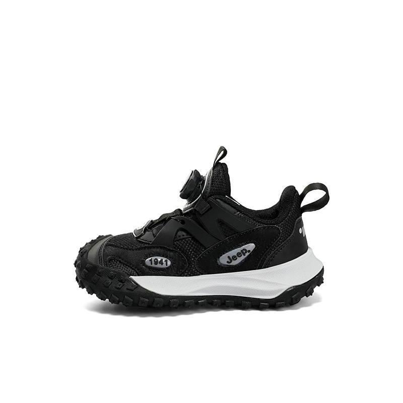 Jeep Synthetic Leather Low top Kids' Running Shoes Black Gray Kids'