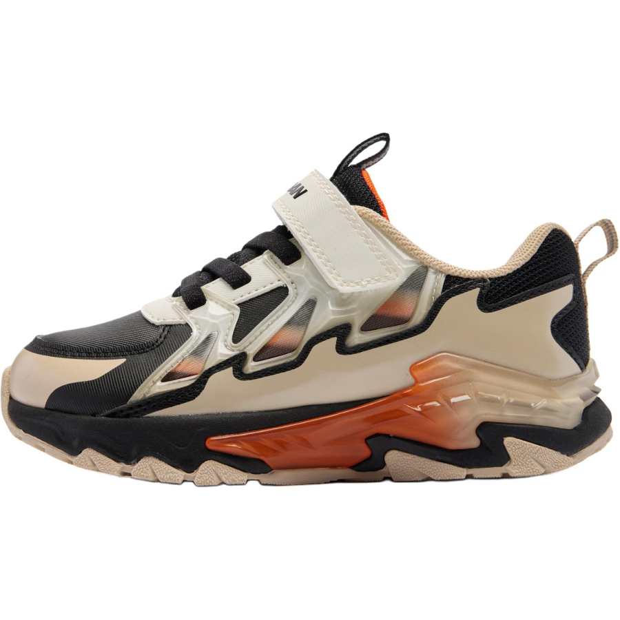QIAODAN Slip Resistant Abrasion Resistant Slip Resistant Abrasion Resistant Low top Kids' Running Shoes Black Beige