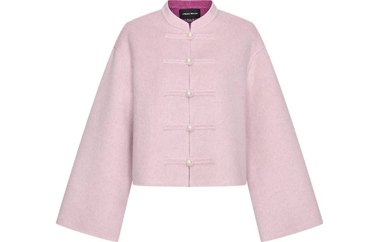 URBAN REVIVO Jackets Women's Light Pink Stand Collar Moderate Other