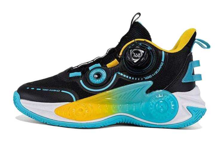 361°KIDS Fabric Slip Resistant Cushioning Low top Basketball Shoes Blue Black Unisex