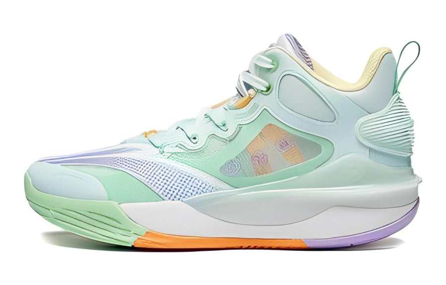Li-Ning YOUNG Li Ning YOUNG Avant Garde Ling TEAM 3.0 Mid top Basketball Shoes Green Teenagers