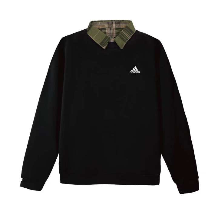 Adidas Adidas LABEL Sweatshirts Unisex Black Lapel Moderate Mock Two Piece