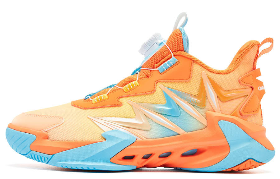 QIAODAN Low top Basketball Shoes Orange Blue Unisex