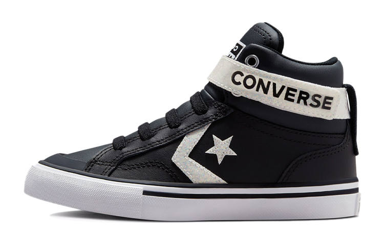 Converse Pro Blaze Strap Abrasion Resistant Abrasion Resistant High top Kids' Skateboarding Shoes Black White