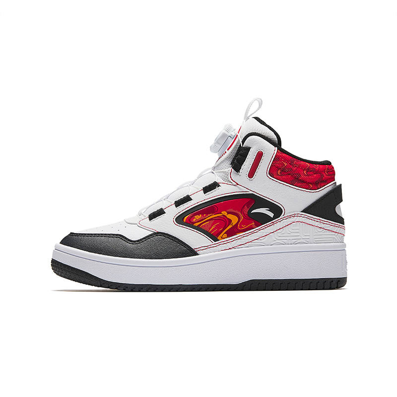 Antakids High top Skateboard Shoes Anta White/Black/Classic Red Teenagers