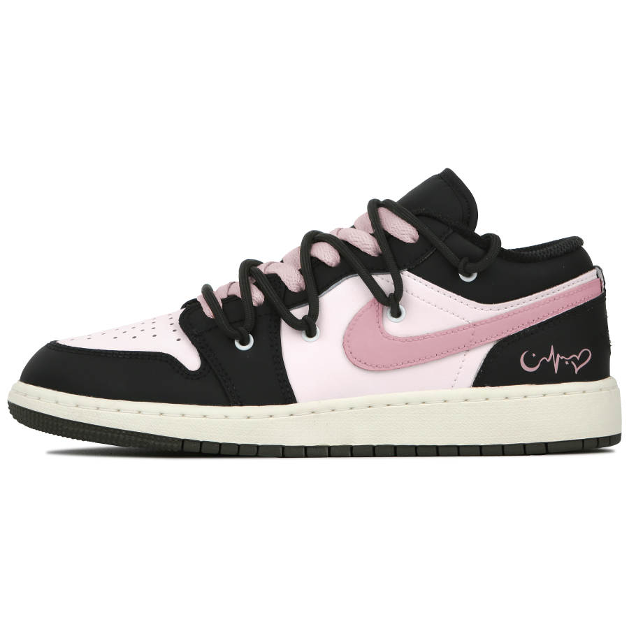 Jordan Jordan Air Jordan 1 Low Anti Slip Wear Resistant Low Top Children's Basketball Shoes Black Pink Teenagers