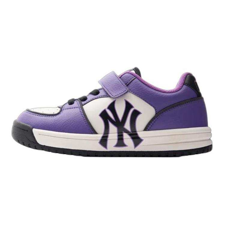 MLB Chunky Liner Abrasion Resistant Breathable Low top Kids' Skateboarding Shoes Purple Black White Teenagers