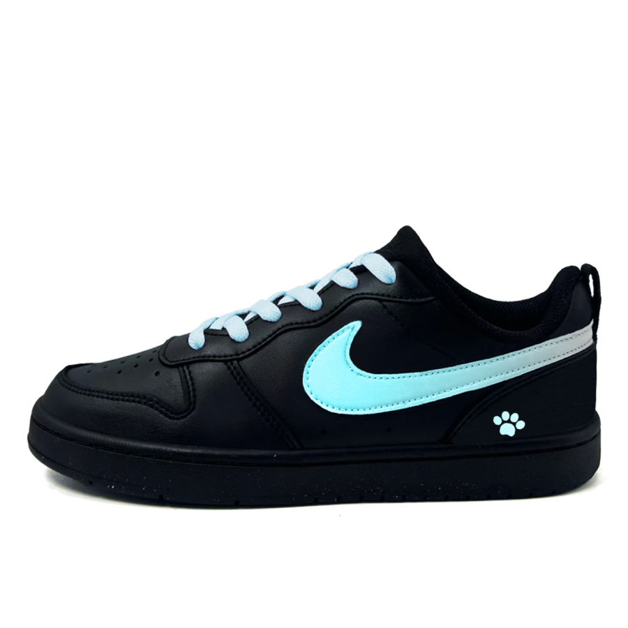 Nike Nike Court Borough Black Ice Cat Paw Synthetic Leather Abrasion Resistant Slip Resistant