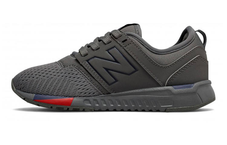New Balance New Balance NB 247 Comfortable Cushioning Abrasion Resistant Breathable Low top Kids Lifestyle Shoes Black Gray Kids'