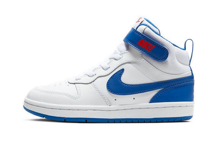 Nike Nike Court Borough Mid 2 Mid top Kids' Skateboarding Shoes White Blue Children Aged 3 7 Years Old