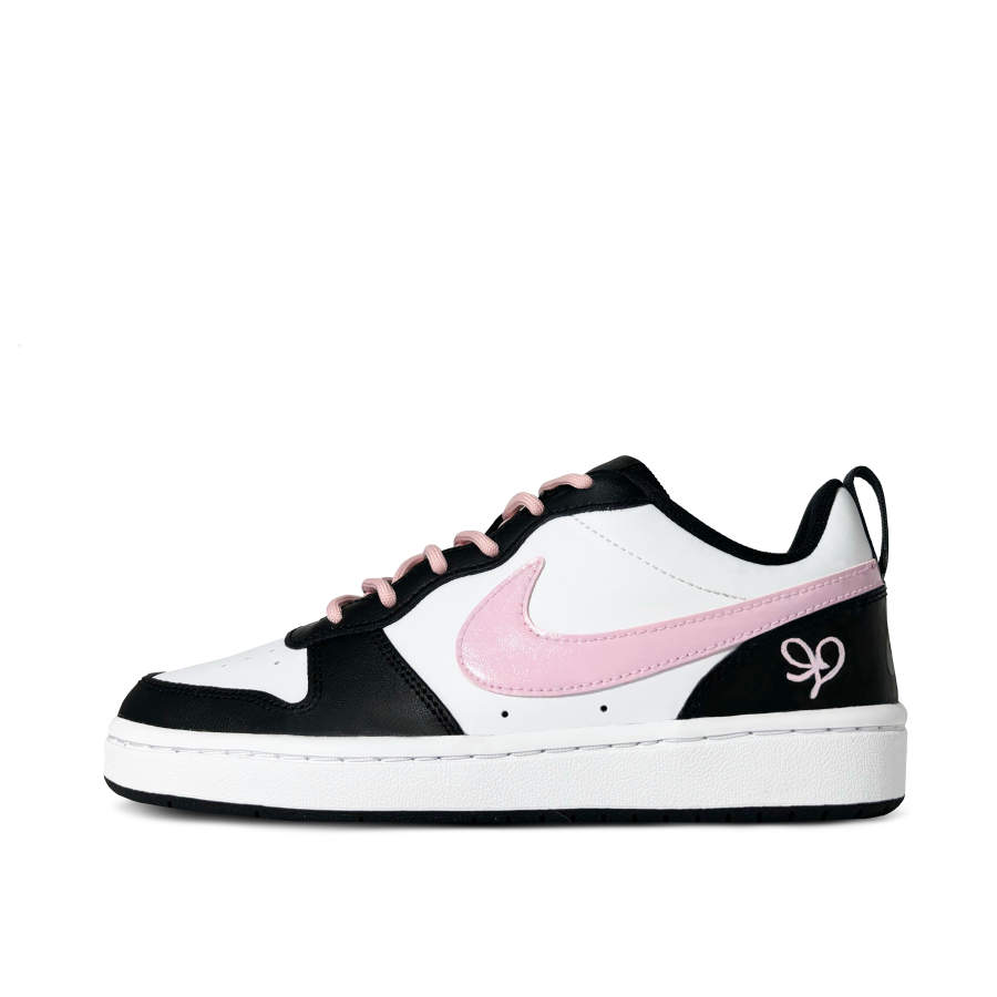 Nike Nike Court Borough Pink Heart Low top Kids' Skateboarding Shoes Black White Pink Unisex