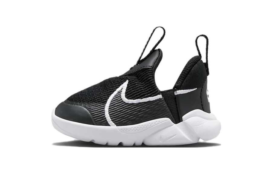 Nike Nike Flex Plus 2 TD Abrasion Resistant Low top Baby & Toddler Shoes Black White Infant And Toddler