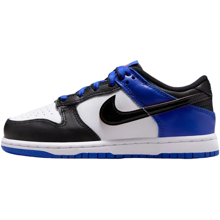 Nike Nike Dunk Abrasion Resistant Low top Kids' Skateboarding Shoes Black/White/Blue Kids'