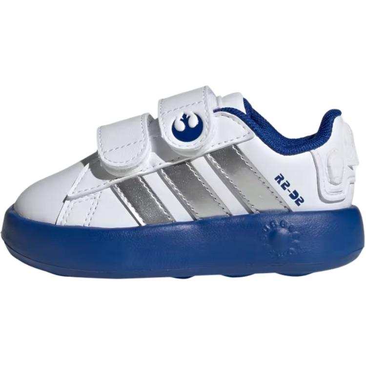 Adidas Star Wars x Adidas GRAND COURT 2.0 Synthetic Leather Low top Toddler Shoes White Blue Infant And Toddler