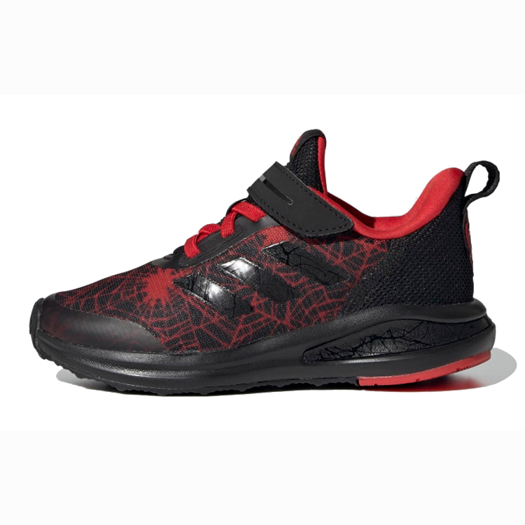 Adidas MARVEL x Adidas Fortarun Spider Man K Abrasion Resistant Breathable Low top Kids' Running Shoes Black Red Kids'
