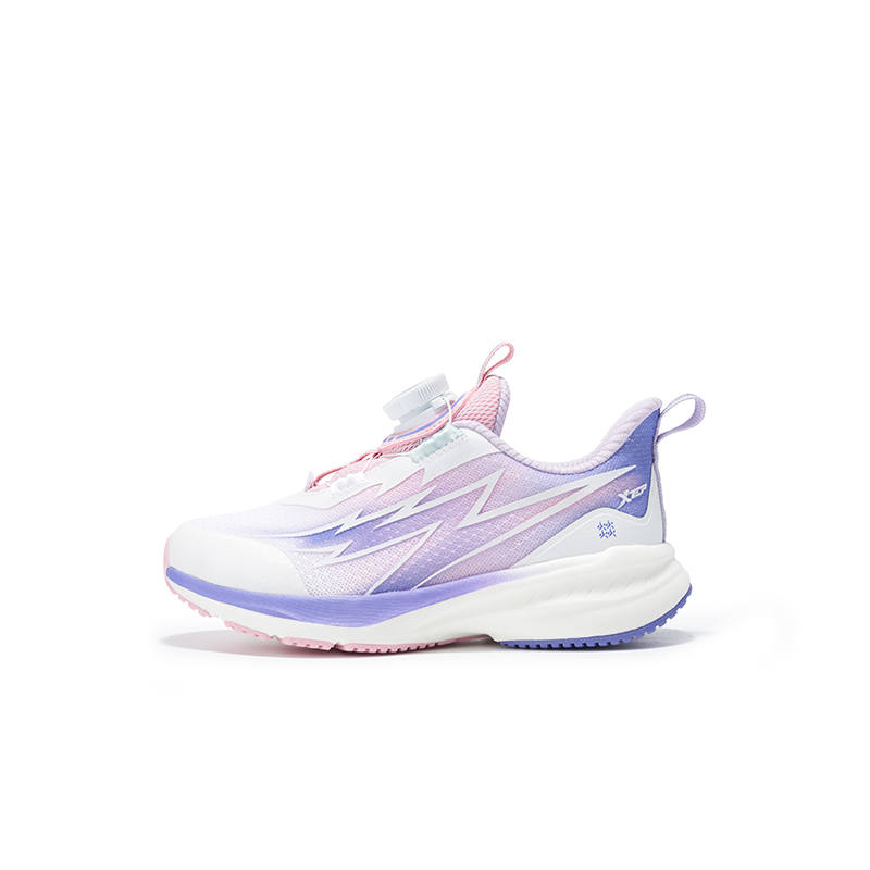 XTEP Fire Shoe Collection Cushioning Abrasion Resistant Breathable Low top Kids' Running Shoes White Pink Purple Kids'
