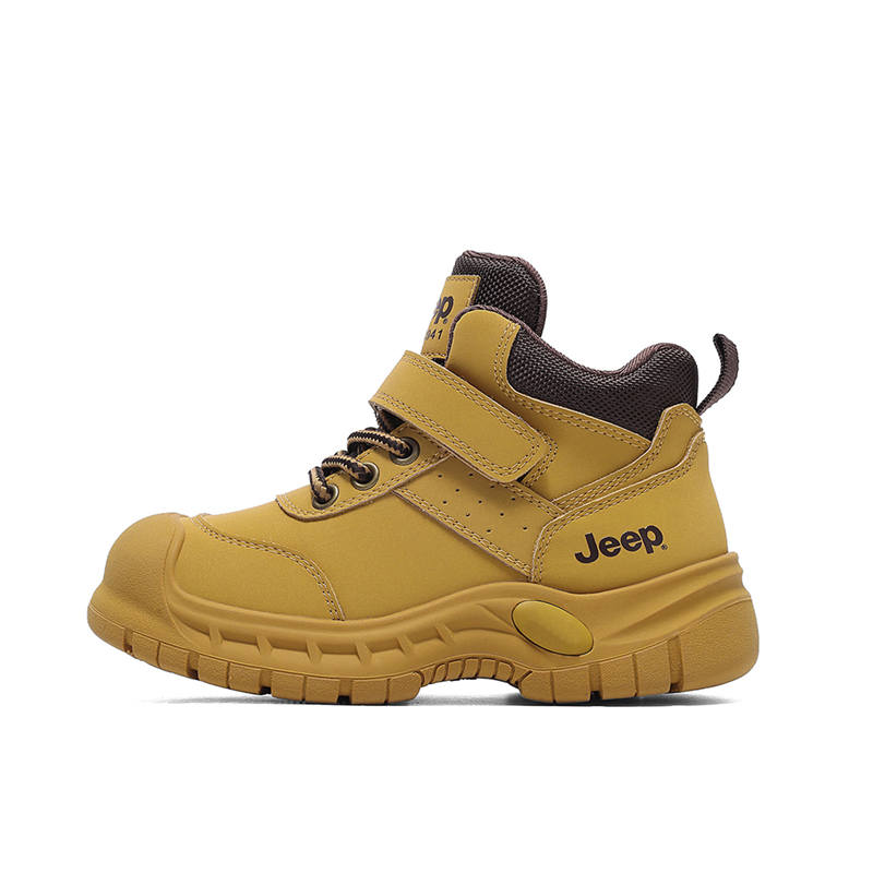 Jeep Suede Soft And Comfortable, Fleece Lined Lining, Hook and Loop Kids Lifestyle Shoes Light Brown Kids'