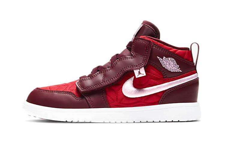 Jordan Jordan Air Jordan 1 Mid Se Mid top Children's Basketball Shoes Red White Children Aged 3 7 Years Old