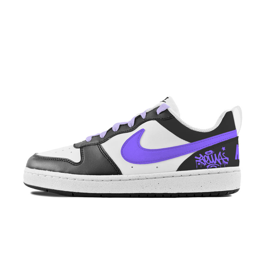 Nike Nike Court Borough Slip Resistant Abrasion Resistant Low top Kids' Skateboarding Shoes White Teenagers