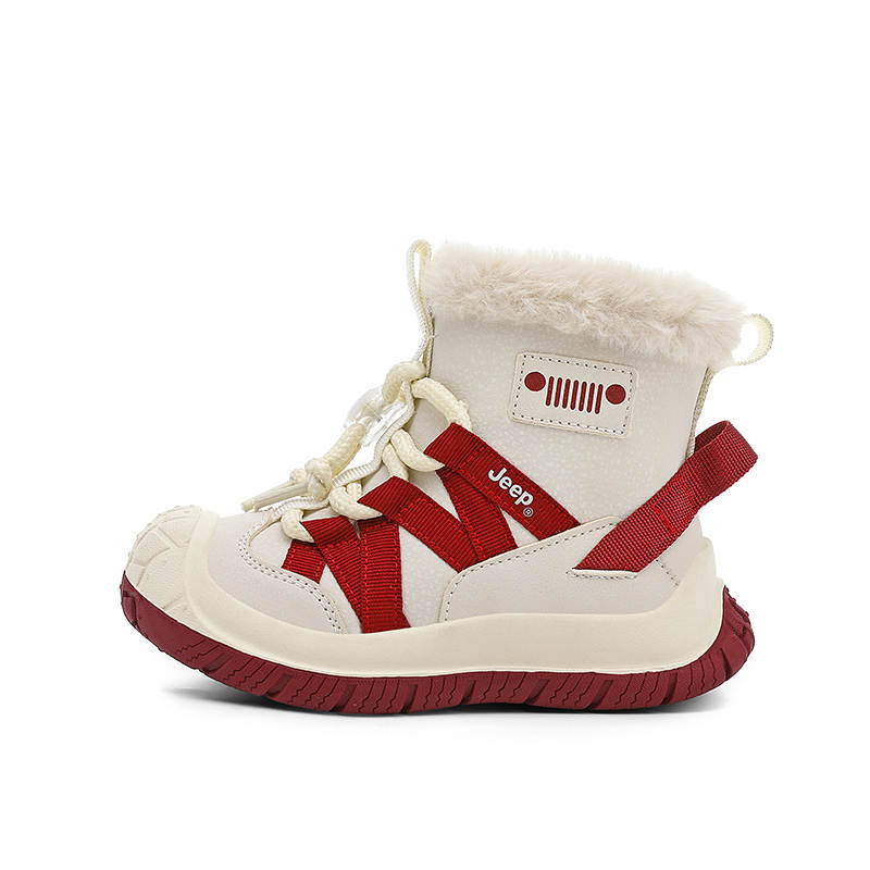 Jeep Insulated Shoes Beige Burgundy Kids'