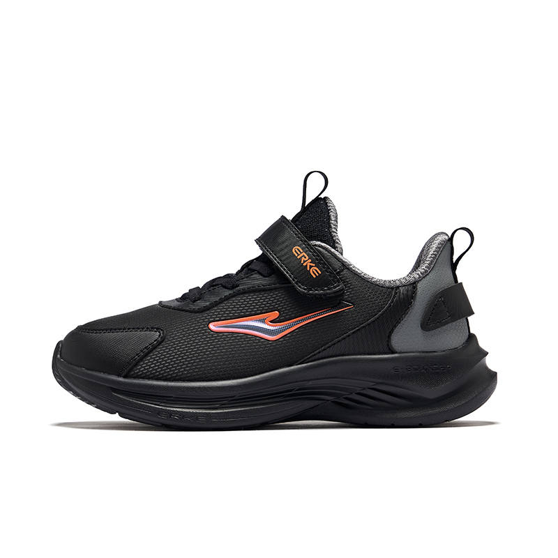 ERKE KIDS Synthetic Leather Abrasion Resistant Low top Kids' Running Shoes Black Gray Kids'