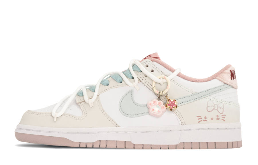 Nike Nike Dunk Pink Velvet Low top Kids' Skateboarding Shoes Blue White Teenagers