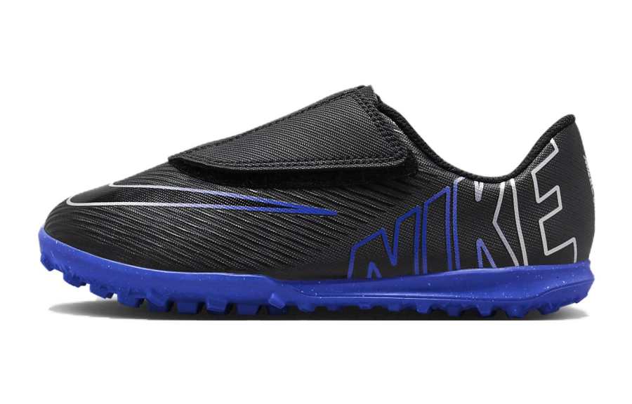 Nike Nike Slip Resistant Anti Kick Cushioning Low top Kids' Soccer Shoes Blue Black Children Aged 3 7 Years Old