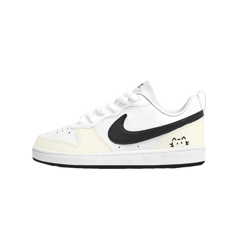 Nike Nike Court Borough Synthetic Leather Low top Kids' Skateboarding Shoes Light Yellow Teenagers