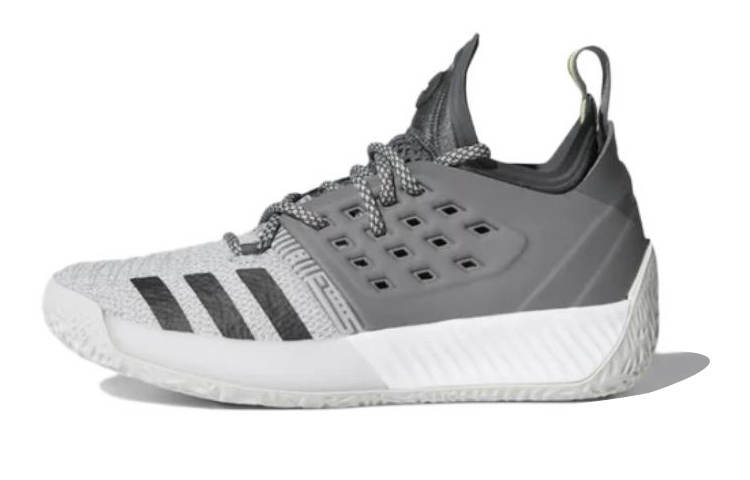 Adidas Adidas Harden Vol.2 Slip Resistant, Abrasion Resistant, Lightweight Low top Basketball Shoes Gray White Teenagers