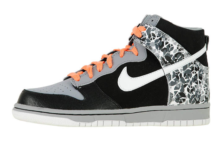 Nike Nike Dunk High Synthetic Leather Slip Resistant Abrasion Resistant Thermal High top Skateboard Shoes Black Gray White