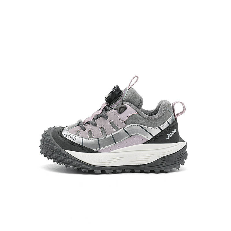 Jeep Soft And Comfortable Fleece Lined Kids Lifestyle Shoes Gray Purple Kids'