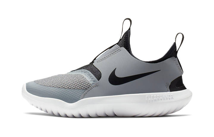 Nike Nike Flex Runner Slip Resistant Abrasion Resistant Low top Kids' Running Shoes Gray Black Children Aged 3 7 Years Old