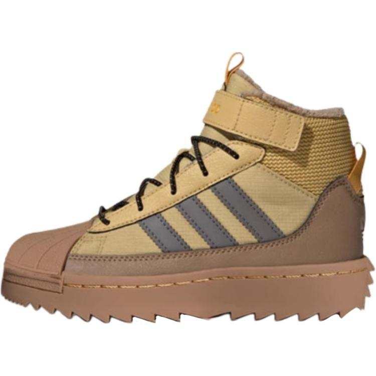 Adidas Originals SUPERSTAR Comfortable Abrasion Resistant High top Kids Lifestyle Shoes Yellow Kids'