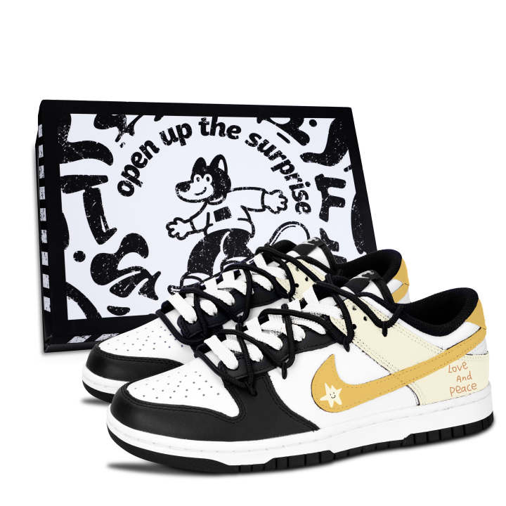 Nike Nike Dunk Peace And Love Leather Slip Resistant Abrasion Resistant Slip Resistant Abrasion Resistant Low top