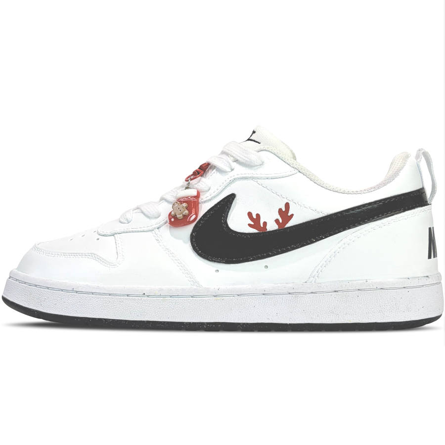 Nike Nike Court Borough Antler Snow Step Abrasion Resistant Abrasion Resistant Low top Kids' Skateboarding Shoes White Red