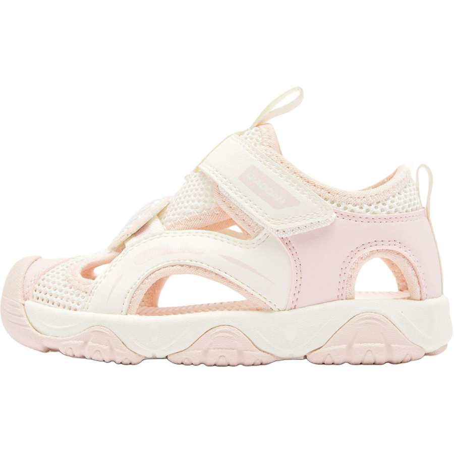 QIAODAN Slip Resistant Abrasion Resistant Low top Toddler Shoes Ivory/Cloud Pink Infant And Toddler