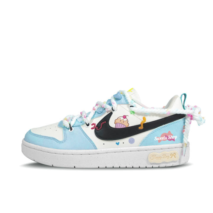 Nike Nike Leather Low top Kids' Skateboarding Shoes Light Blue Teenagers