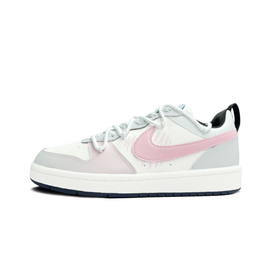 Nike Nike Court Borough Longing Love Synthetic Leather Slip Resistant And Breathable Low top Kids' Skateboarding Shoes Gray