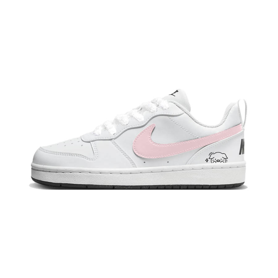 Nike Nike Court Borough Pink Piggy Synthetic Leather Cushioning Abrasion Resistant Cushioning, Wear Resistant Low top