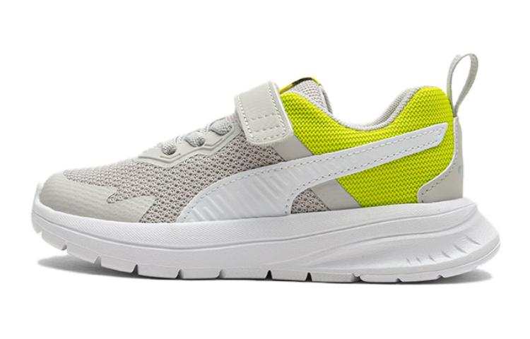 PUMA Evolve Mesh Run Mesh Fabric Cushioning, Wear Resistant Low top Kids' Running Shoes Green Gray Kids'