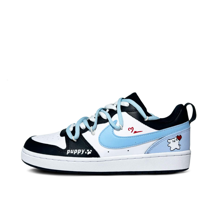Nike Nike Court Borough Heart Puppy Low top Kids' Skateboarding Shoes Black Blue Unisex