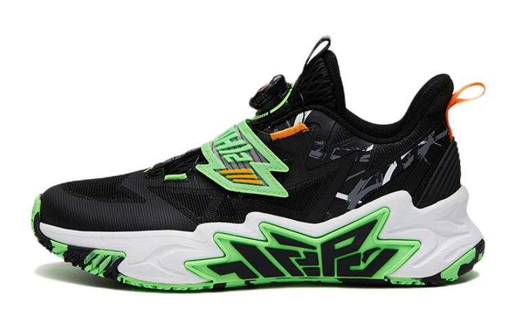 Antakids Anta Cement Killer Comfortable Slip Resistant Abrasion Resistant Low top Basketball Shoes Black Green Orange Teenagers