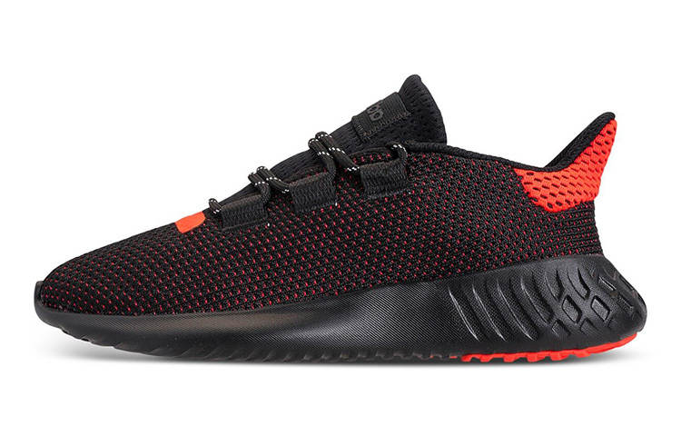 Adidas Originals Tubular Dusk J Comfortable Low top Sports Casual Shoes Black Orange Teenagers