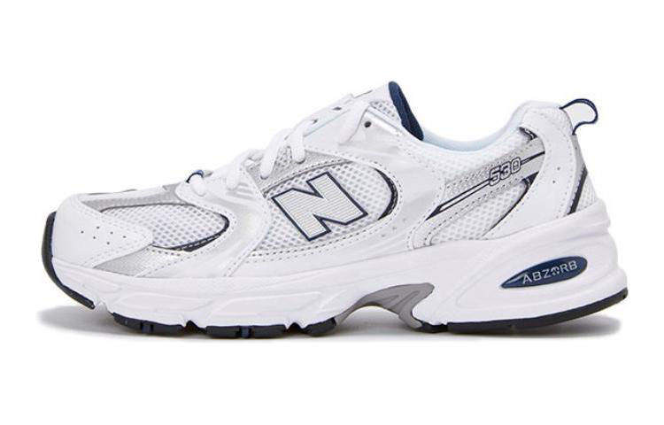 New Balance New Balance NB 530 Cushioning Abrasion Resistant Breathable Low top Kids Lifestyle Shoes White Silver